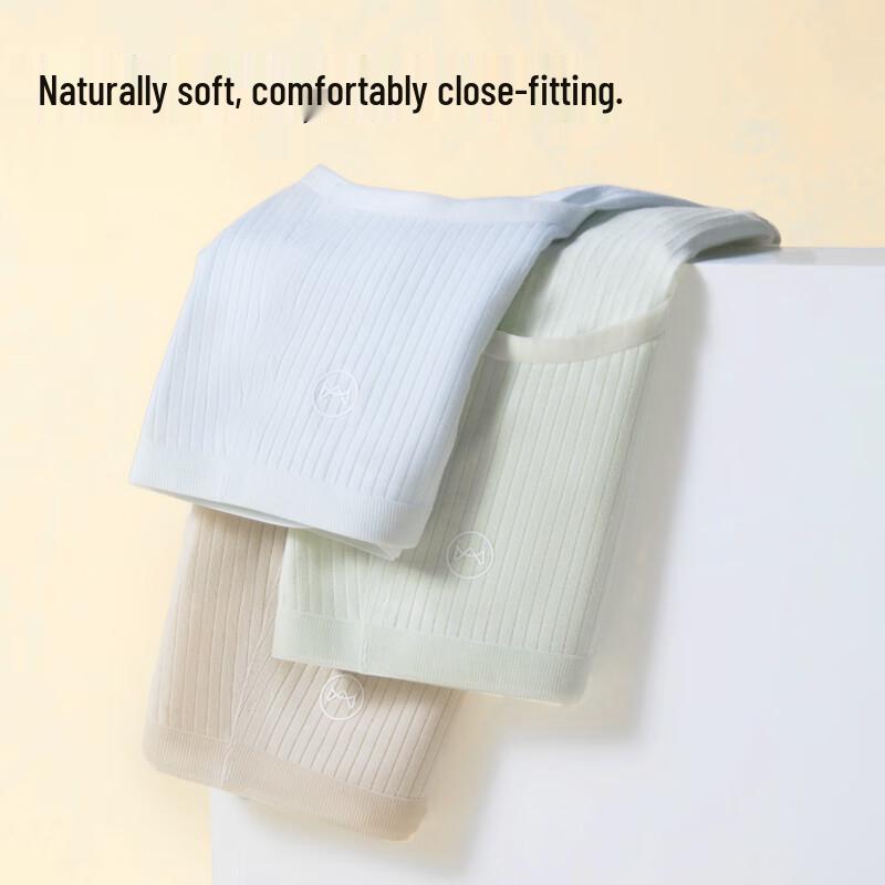 MIIOW Women's 2025 Antibacterial Mid-Waist Seamless Striped Briefs (3-Pack)