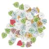 100Pcs Leaf Shaped Painting Buttons Mixed Wood Craft Buttons Assorted Bulk Buttons for DIY
