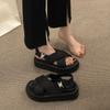 Europäische Station Kreuz mit Sandalen Frauen Sommer neue Muffin Plattform leichte lässige Rock Strandschuhe
