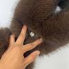 Women's Faux Fox Fur Scarf: Magnetic Buckle, Pom-Pom, Double-Sided Shawl for Winter Warmth
