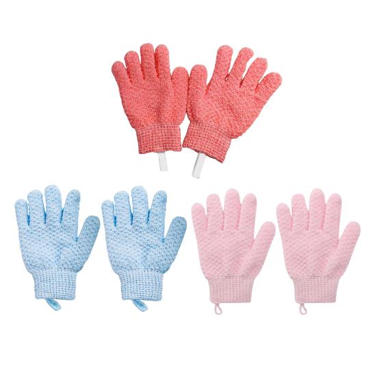 1 Pair Exfoliating Bath Scrub Gloves Double-Sided Design Gentle Deep Exfoliation Skin Care Scrubbing