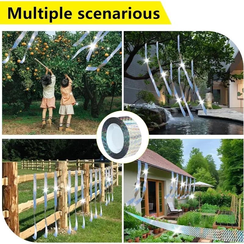 1Pcs 80M Double-Sided Reflective Bird Repellent Tape Holographic Scare Ribbon Laser Deterrent for Pigeon Fox Bird Control Garden