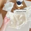 Girls' Pure Cotton Seamless Lace Underwear - Breathable, Comfortable, Antibacterial Crotch, Mid-Waist