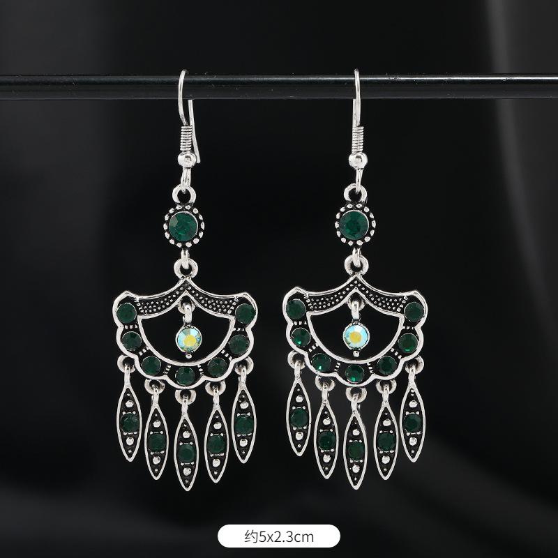 Original Design Earrings Retro Court Fringed Temperament Earrings Women's Long Crystal Ear Jewelry