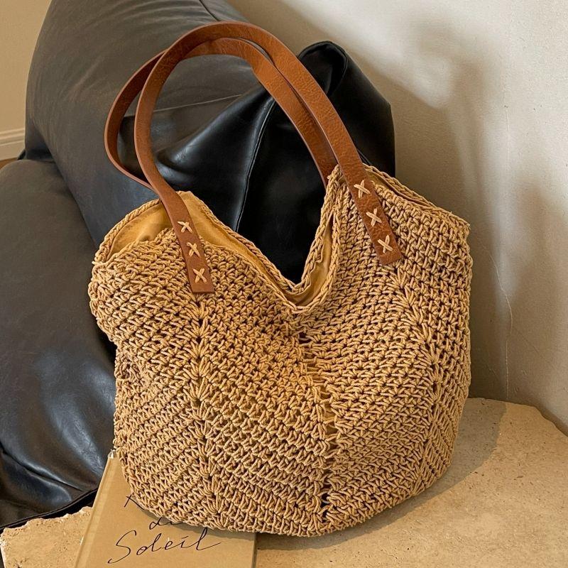 

Сумка Женская Повседневный Стиль Хлопковая Нить Морской Отпуск Пляжная Сумка Khaki