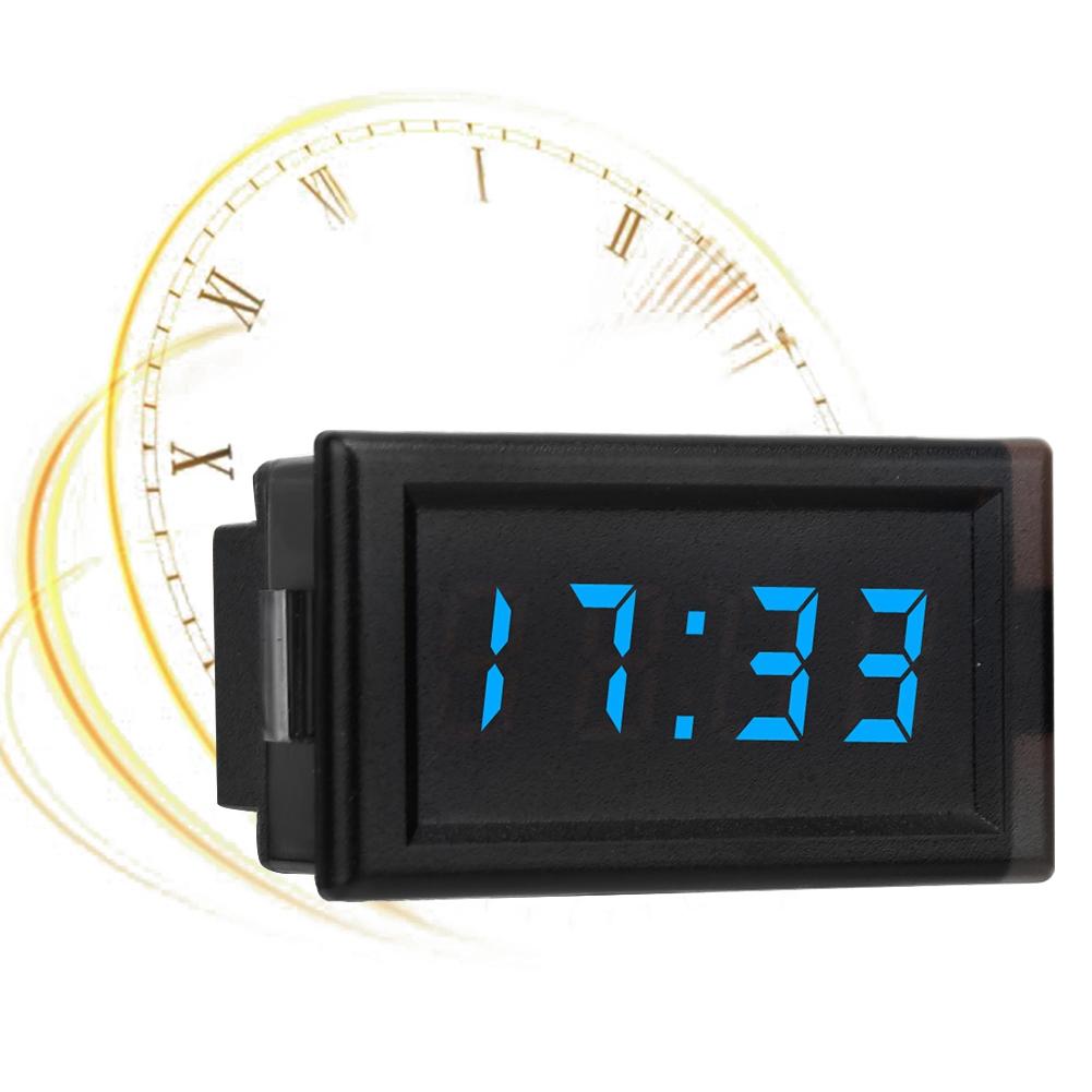  4.5-30V Waterproof Dustproof Car Auto Electronic Clock LED Digital Display (Red)
