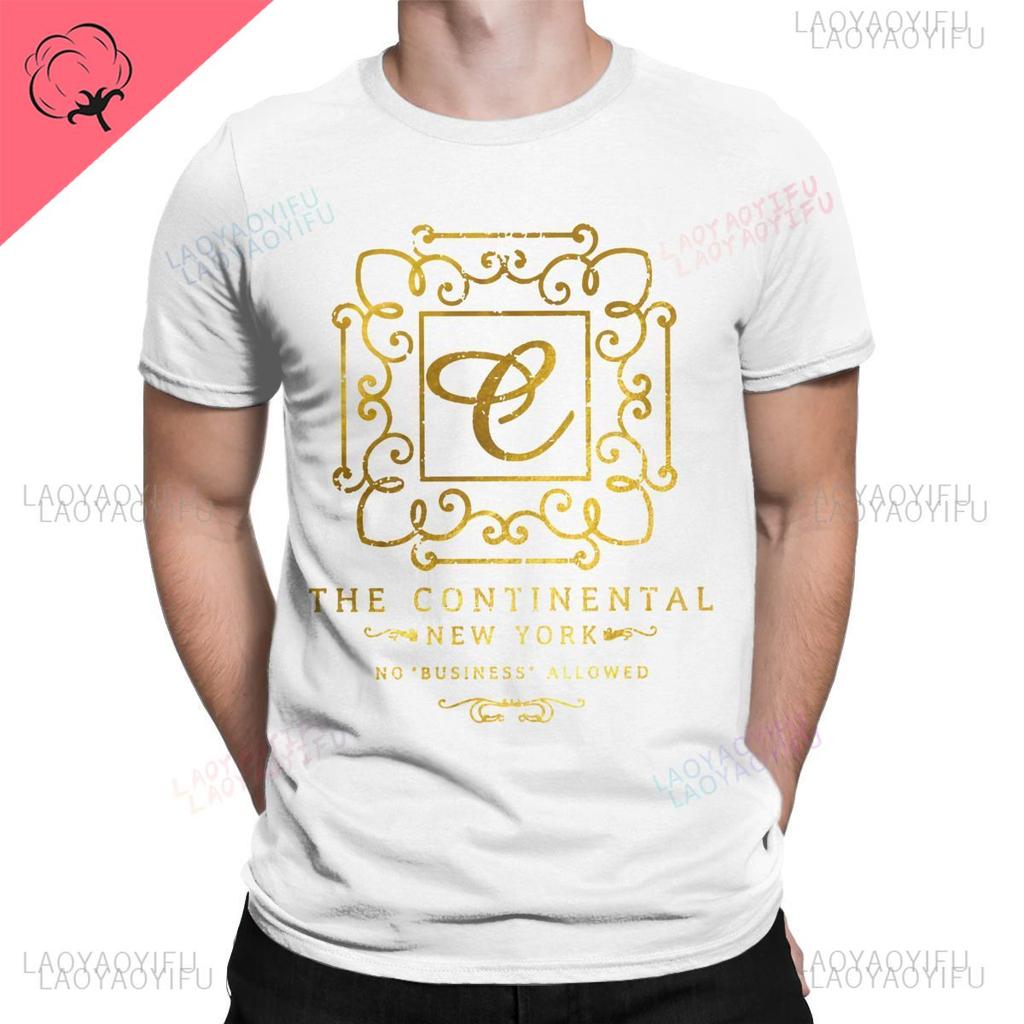 The Continental Hotel Creative Tees Short Sleeve John Wick T Shirts O Neck Casual Shortsleev Graphic Printed Men TShirts Tops