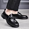Men's Trendy Breathable Leather Slip-On Shoes: Versatile, Fashionable, and Comfortable for Business or Casual Wear