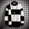 Brand Clothing Warm Autumn Winter Sweaters Men Casual Patchwork Color Knitted Pullovers Male Plaid Round Neck Sweater Man