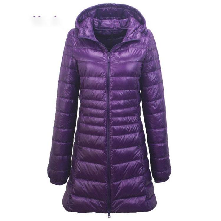 Ultra Light Hooded Long Down Jacket Women Winter Plus Size Coats Female Big Size Down Coat