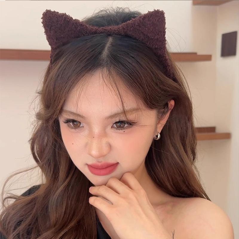 Cute Solid Plush Cat Ears Hairband For Women Girls Sweet Hair Ornament Headband Hair Hoop Head Band Fashion Hair Accessories
