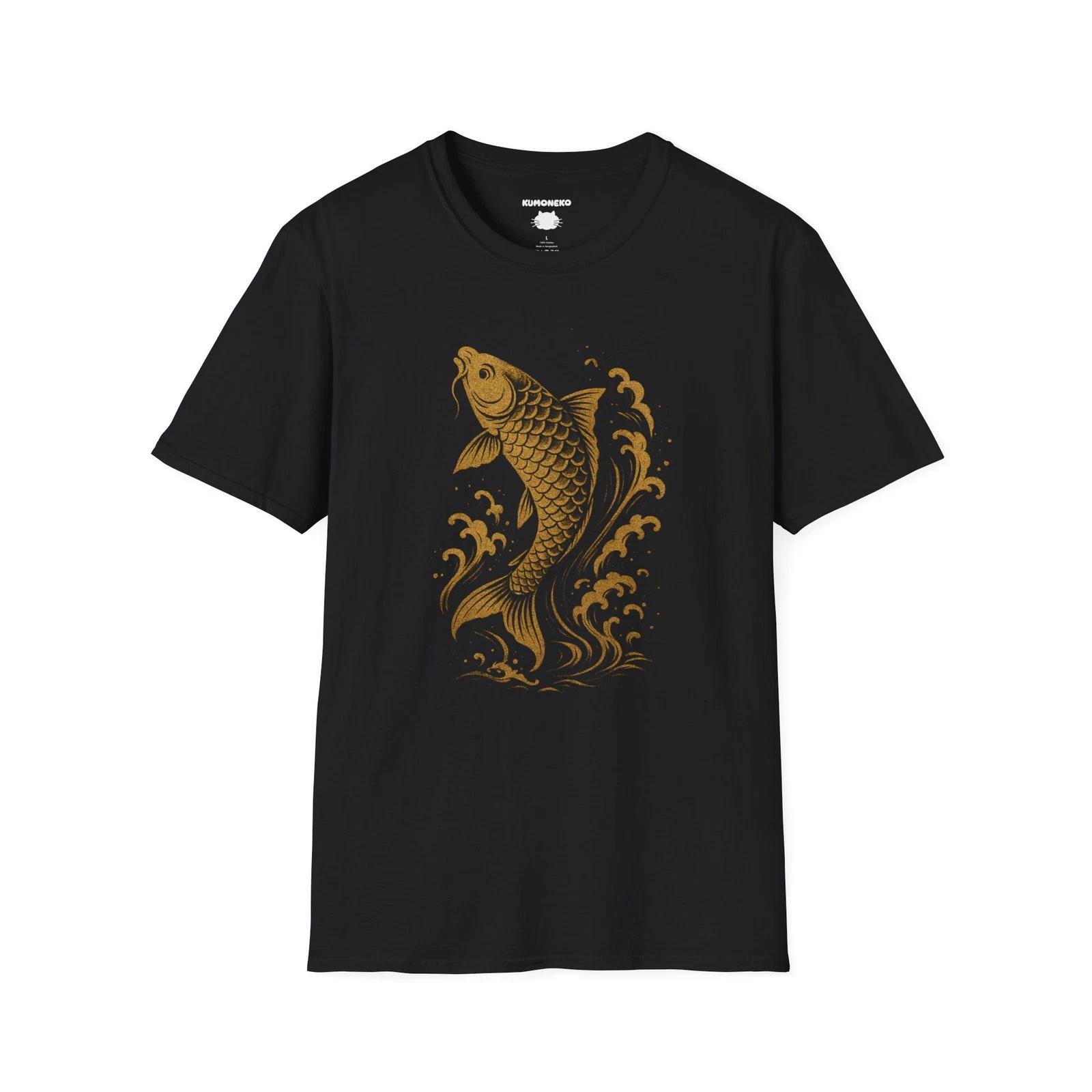

Golden Koi T-Shirt, Majestic Japanese Fish Art 2XL