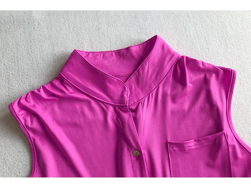 Women's Single-Breasted High Waist Belted Wide Leg Jumpsuit