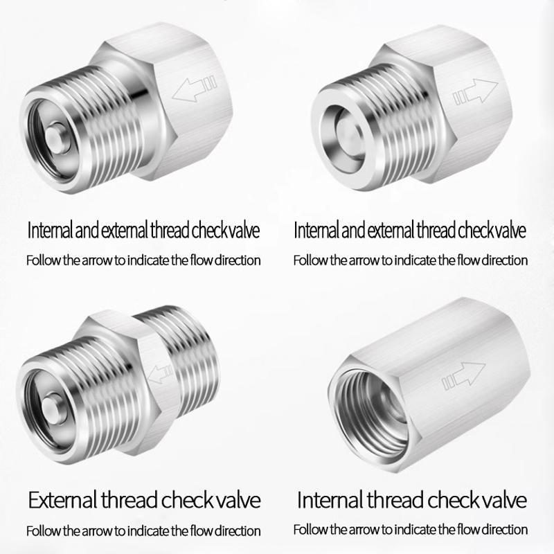 1/8“1/4 "1/2" 3/4 "1" BSP Single Check Valve With Internal Thread And External Thread Straight 304 Stainless Steel