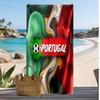 Asciugamano da Spiaggia Stampa Calcio Portogallo Asciugatura Rapida Super Assorbente Morbido Asciugamano da Bagno per Nuoto Spiaggia Viaggio Souvenir Regalo