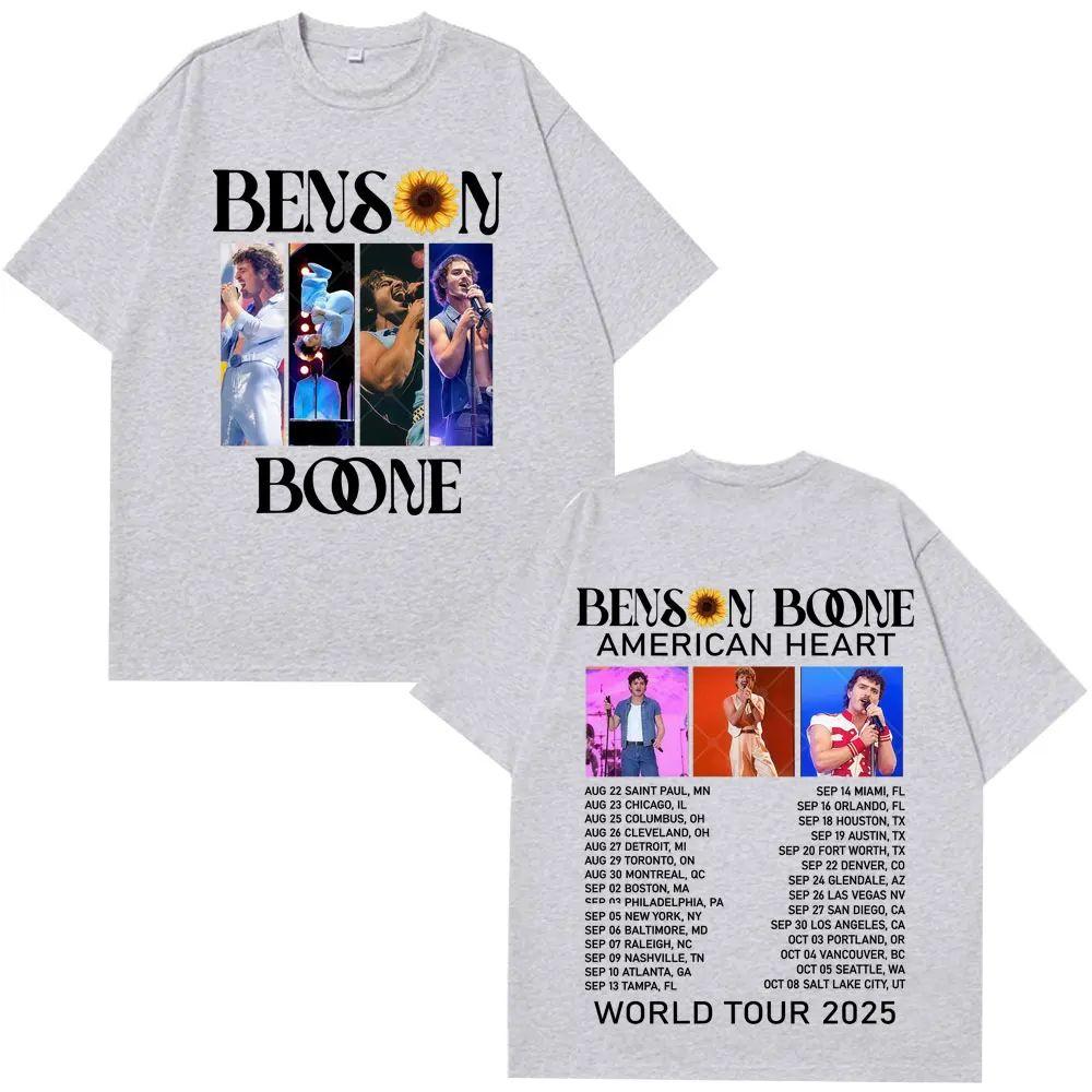 Casual Streets Harajuku Tee Benson Boone American Heart Tour 2025 T-shirts Men's Women Gothic Punk Vintage T Shirt Print Cotton