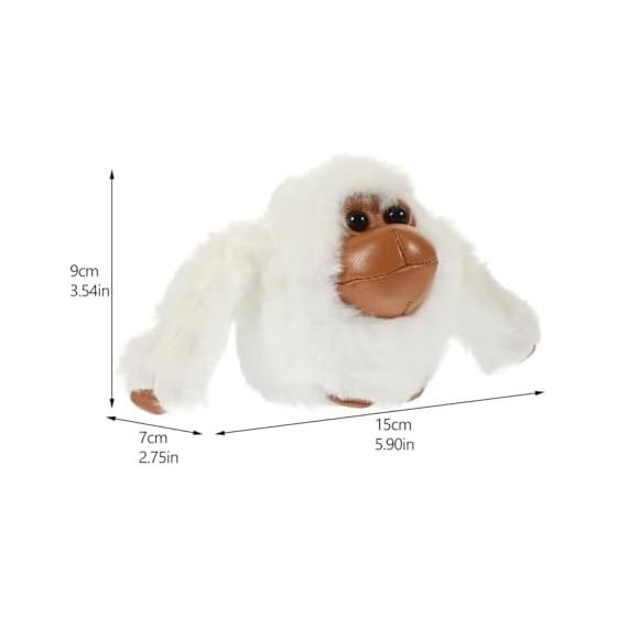 LIOOBO Gorilla Monkey Plush Keychain Bag Charm Fluffy Cute Animal Mascot Keyring Pendant Matching Present