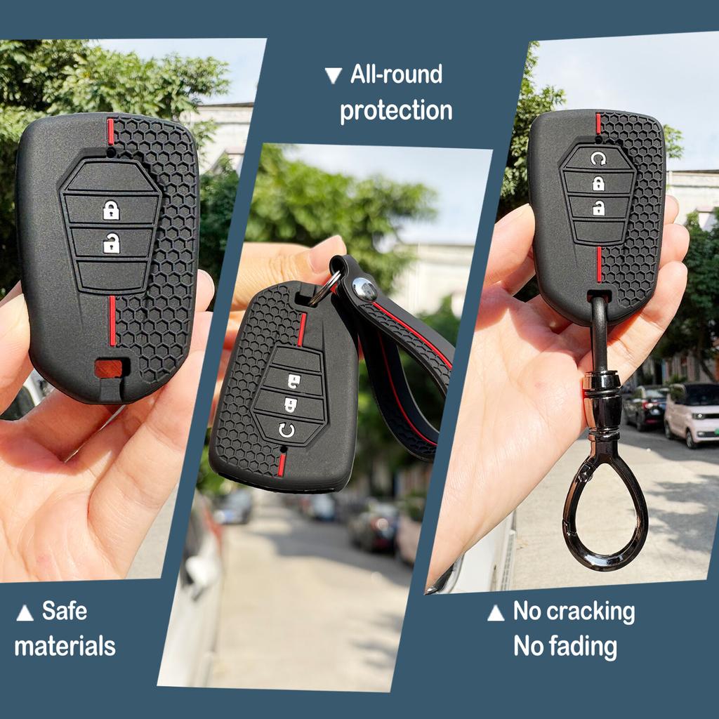 Soft Key Case For Isuzu D-Max Dmax Mu-X Rimac Reomax Pickup Truck Key Holder Keychain Accessories Car Key Caps