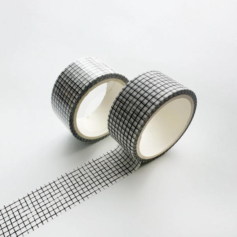 O Rolă Per Cutie Textură Grilă Alb-Negru Bandă Mascare Washi Planificator Caiet Colaj Handmade Album Scrapbook Materiale de Bază
