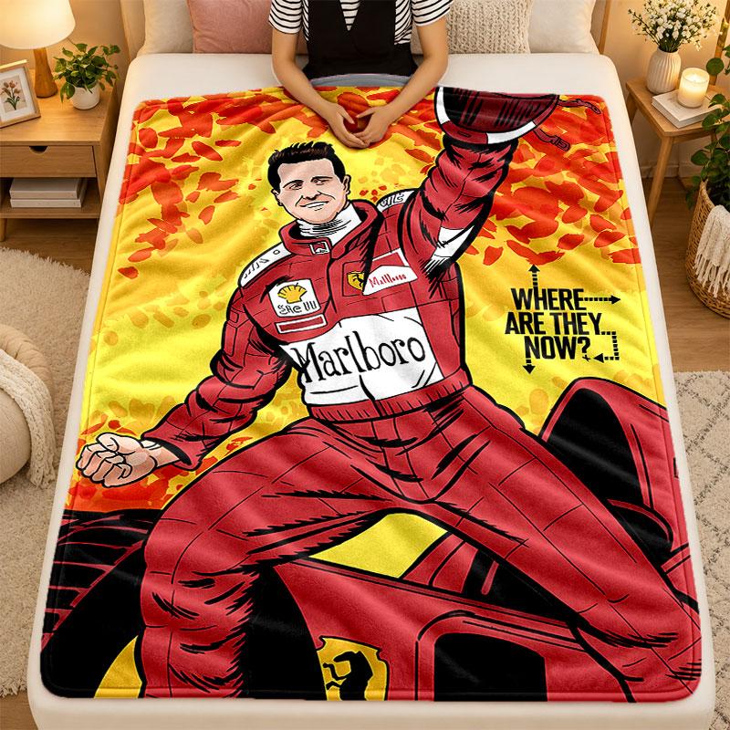 Coperta di Flanella Michael Schumacher Calda Morbida Coperta Plaid per Uso Interno Divano Letto Soggiorno