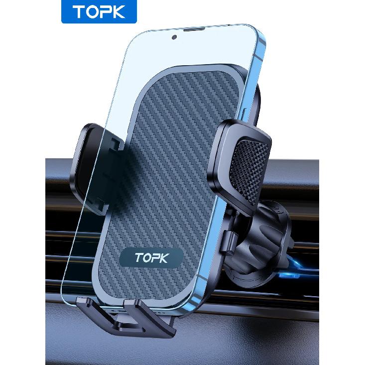 TOPK Verbessertes Hakenclip Auto Halterung FÜR Handy, Lüftungsschlitz Universelle Halterung, Super Stabile Passform für iPhone LKW Smartphones
