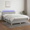 VidaXL Slat Bed Base with Mattress and LED, Upholstered Bed, Double Bed, Adult Bedroom Interior Bed, 3133557