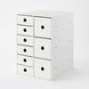 MUJI Recycled Polypropylene Small Item Storage 3 White 11cm W x D x 32cm 83904425 Box, Tiers, Gray, Approx. 24.5cm H,