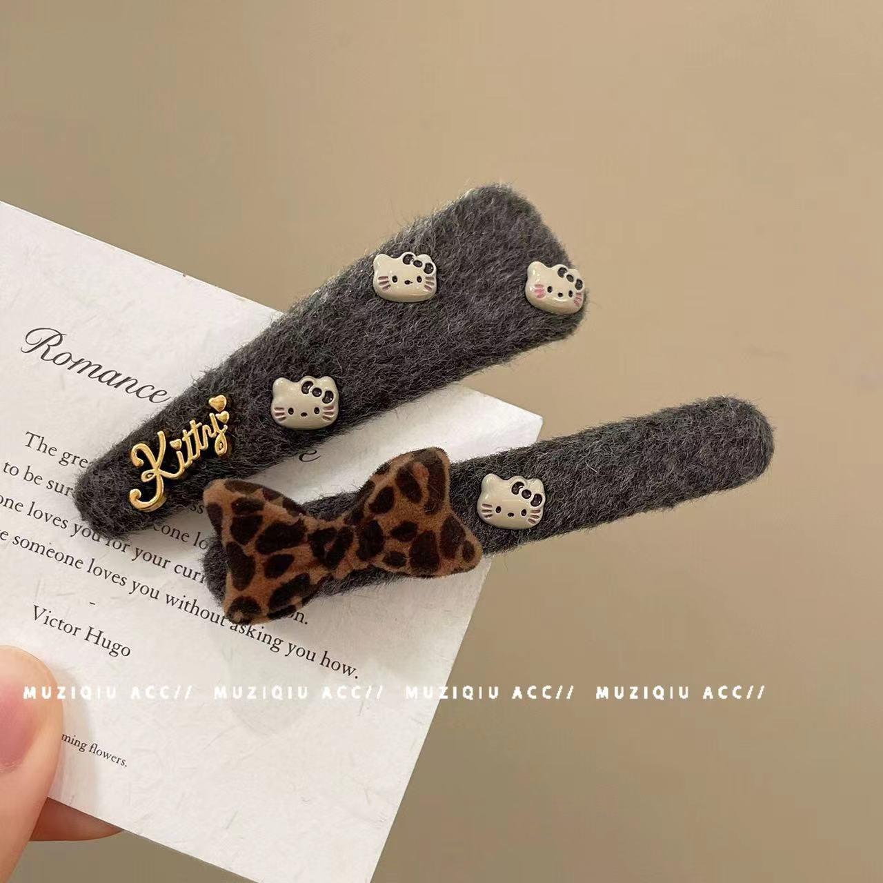 Cat Leopard Print Bow Hair Clips - Stylish, Cute Women s Hair Accessories 2025.