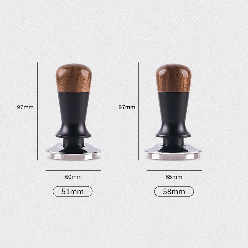 51/53/58MM Walnut Wood Espresso Tamper Manual Press Coffee Tamper Constant Pressure Coffee Hammer Home Cafe Accessories Tools