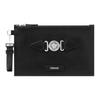 Medusa Biggie Series Detachable Strap Zipper Closure Leather Clutch Small Men Clutch Black Silver 1006240-1A03190-1B00P