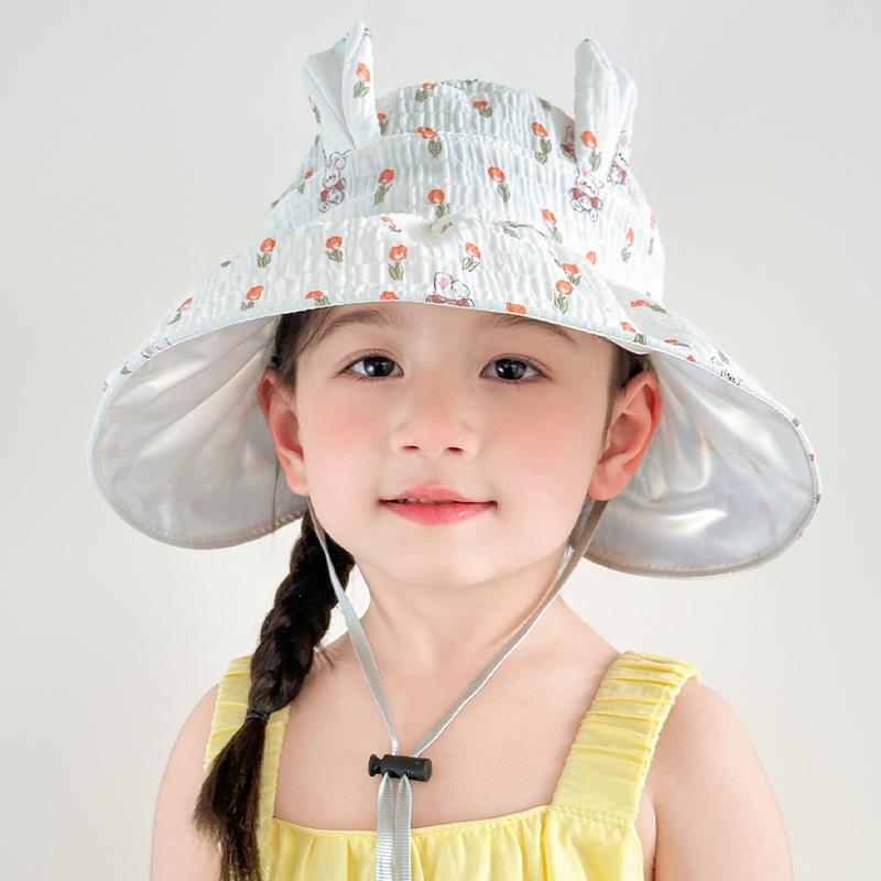 Korejská verze malého květinového lesního slunečního klobouku dětského klobouku jarního a letního nebeského klobouku se širokou krempou dívčího slunečního klobouku