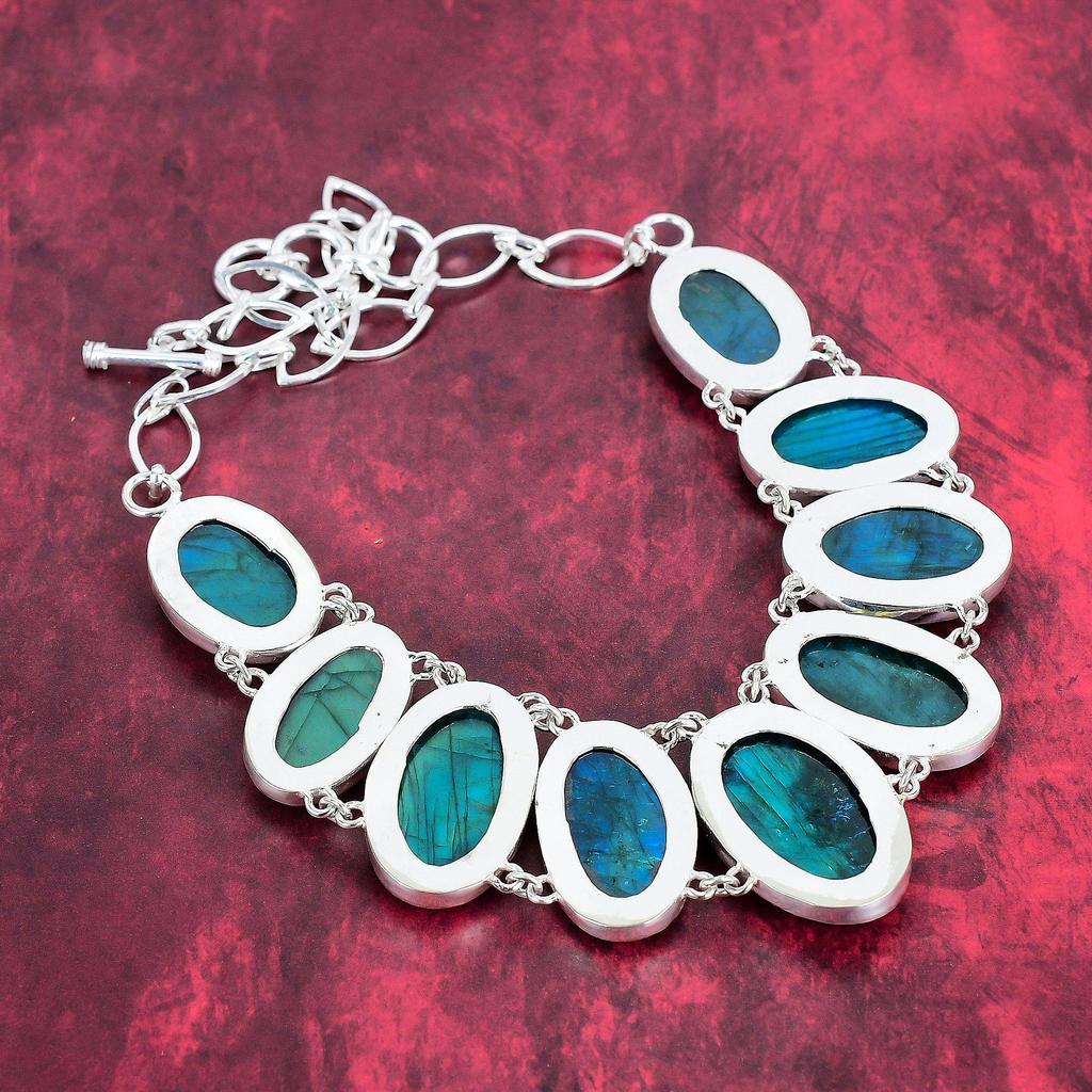 Neon Flash Labradorit Schmuck Handgemachte Edelstein Halskette, 925 Sterling Silber Halskette Antik Schmuck Halskette Verlobungsgeschenk