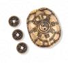Brass Retro Distressed Tortoiseshell Sancai Handheld Zhouyi Bagua Stress Relief Play Piece