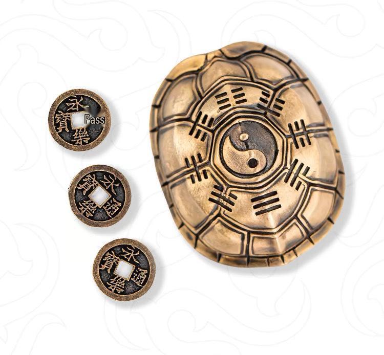 Brass Retro Distressed Tortoiseshell Sancai Handheld Zhouyi Bagua Stress Relief Play Piece