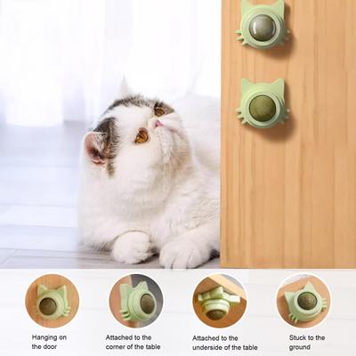 Katzenspielzeug Katzenminze-Ball 360 Grad drehbarer Katzenminze-Ball fördert aktives Spiel Katzen lecken Kätzchen-Kauspielzeug für Zahngesundheit Kauen Langeweile-Abbau