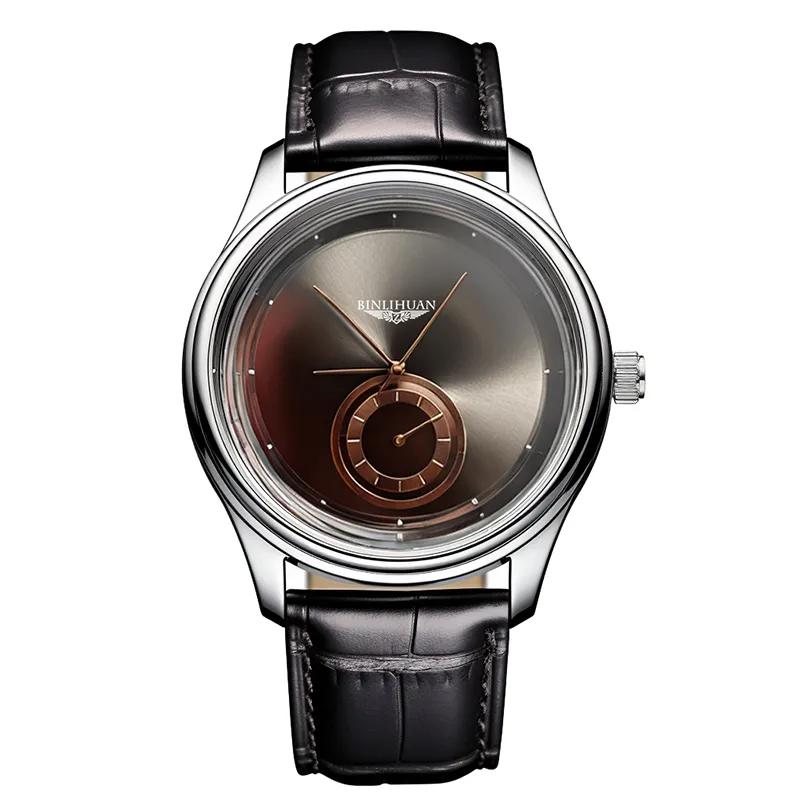 Minimalist Business Watch for Men Quartz Clock Leather Wristwatch