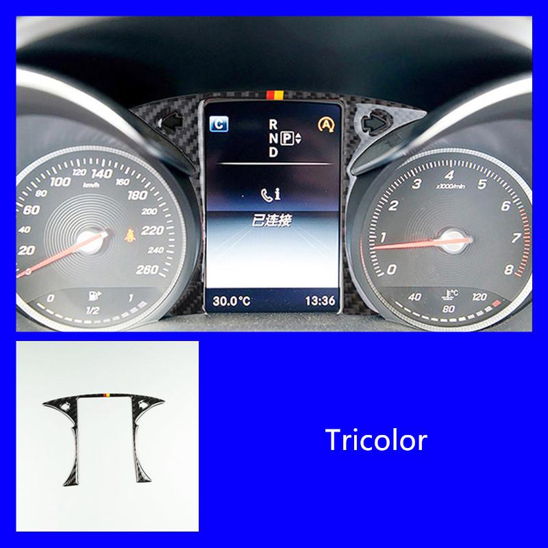 Carbon Fiber Car Center Console Dashboard Trim Strips For Mercedes Benz C Class W205 GLC X253 2015-2018 Interior Decals