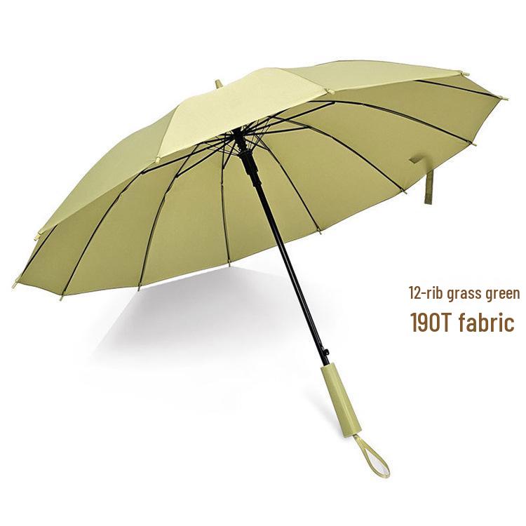 12-Rib 24-Rib Long-Handle Straight Men's Umbrella for Two, Business Advertising, Sun and Rain Protection