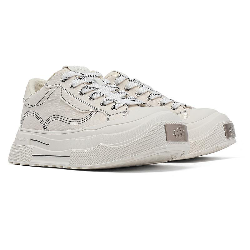 

58151 Холщовые туфли на платформе для мужчин и женщин, парные, высотой 5 см, летние повседневные кеды, нишевые туфли в стиле Гочао 44 [male size] белый