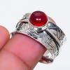 Natural Garnet Gemstone Handmade 925 Sterling Silver Jewelry Ring Size 10.5 AR-19022