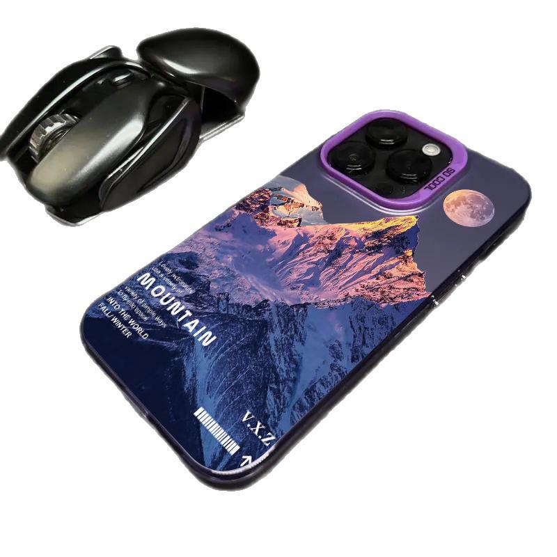 iPhone 16 Pro Cross Snow Mountain Case for iPhone 15/14/13/12/11/Xs Max/Plus - Trendy Design