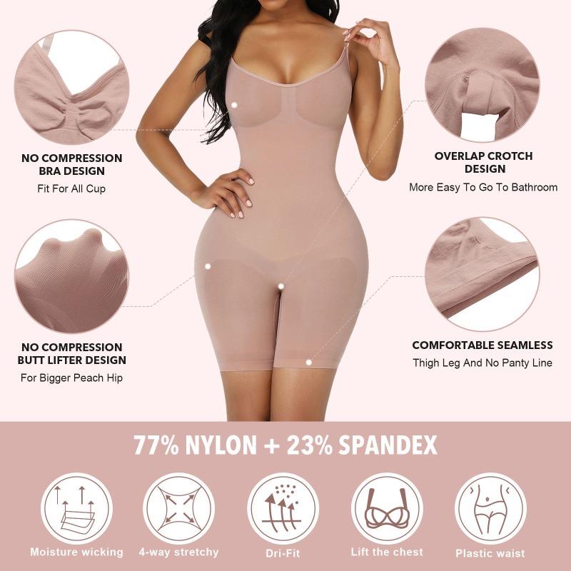 Women's Shaping Bodysuit: One-Piece Tummy-Control Shaper with Arm Support, Waist Cincher and Bust Support, All-in-One Undergarment