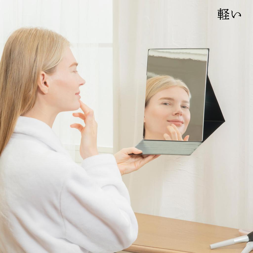 HORIUCHI MIRROR - Safe and Secure, Unbreakable Mirror, Folding Mirror, LL Size, Makeup Mirror, Birthday Gift
