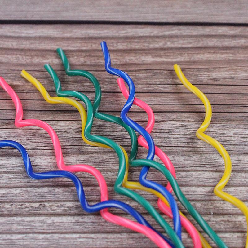 Korean INS Style Birthday Cake Candles Curved Rotating Colorful Twisted Candles Birthday Party Cake Decoration