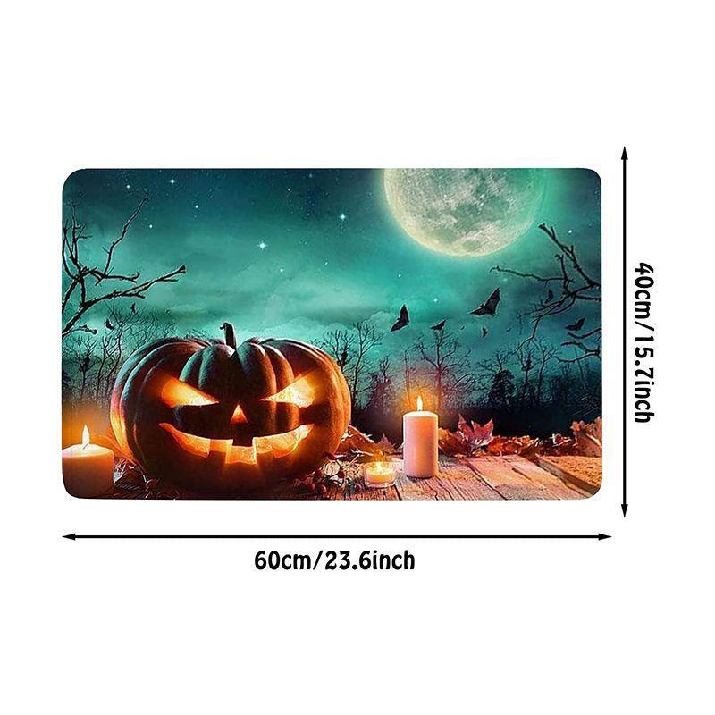 2pcs Halloween Foot Mats Ethnic Festival Decorative Floor Mats Easy To Take Care of Door Mats