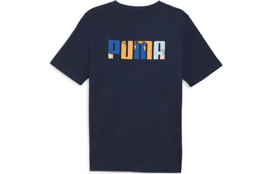 PUMA T Shirts Men s Navy Blue Crew Neck Moderate Straight Fit 682153-14 S