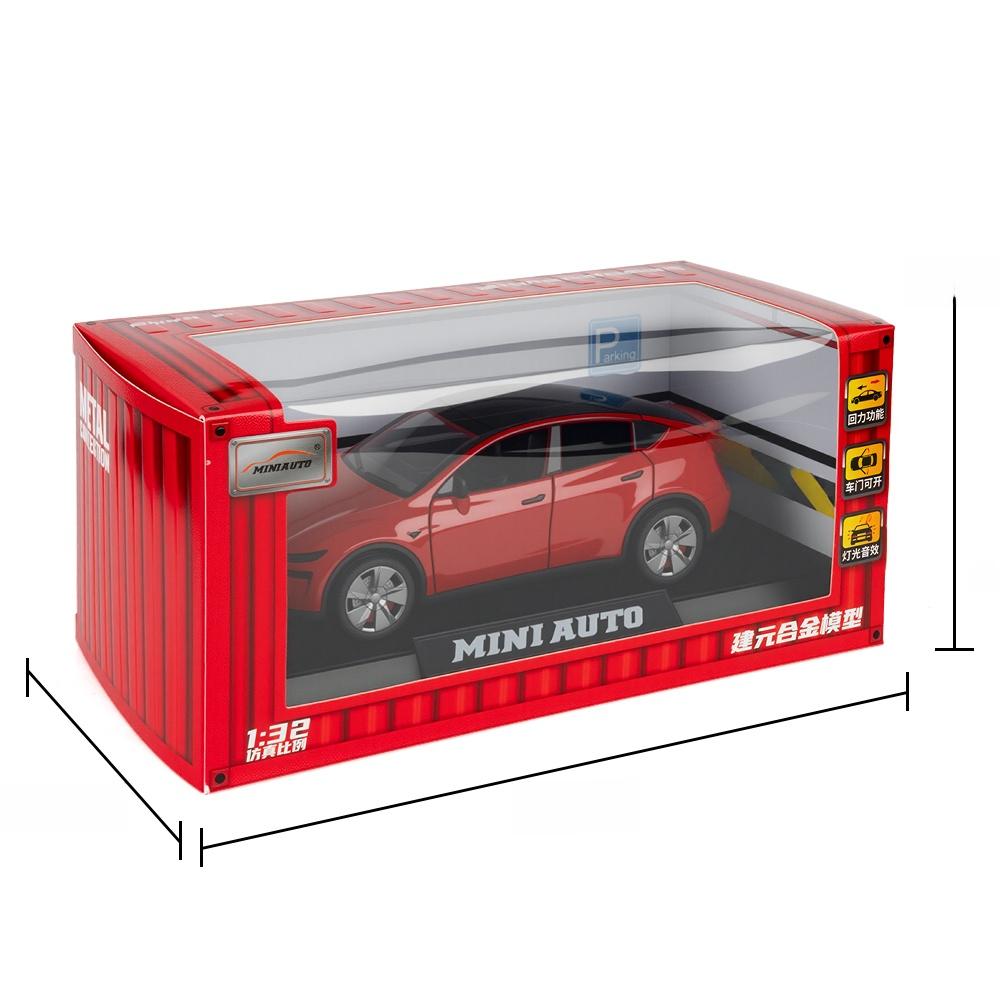 AKW1 Auto Tesla Model Y Alloy Car Model Toy Sound Light Horn Opening Door Alloy Vehicle Collectible Simulation Model for Ages...