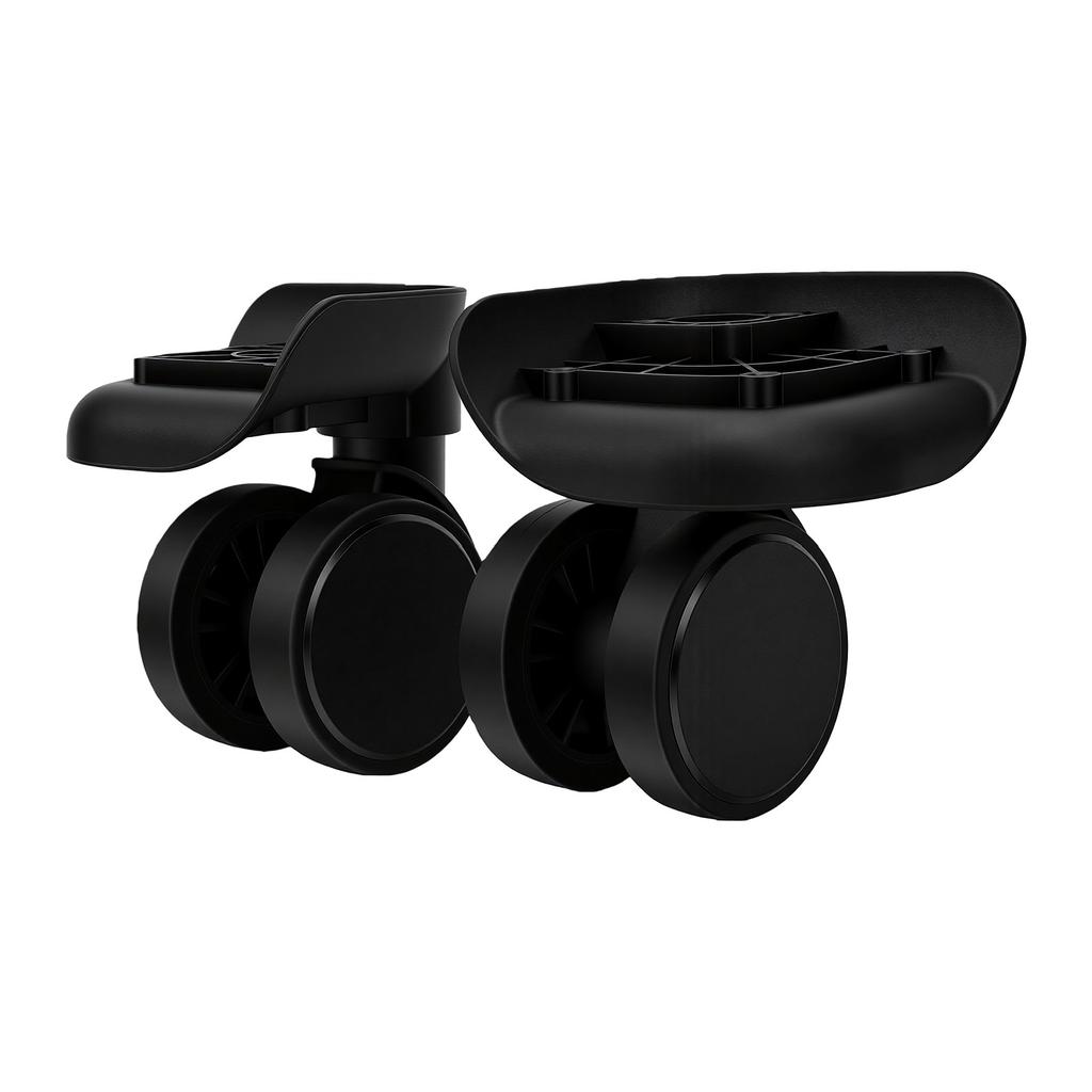 2pcs Suitcase Double Row Wheels Black Luggage Mute Shock Absorbing Swivel Casters for Replacement