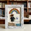 Sea Glass Graduation Art Class of 2026 Keepsake Gift Handmade Sea Glass Wall Art Frame Decor with Rainbow Gift for High School College Graduate