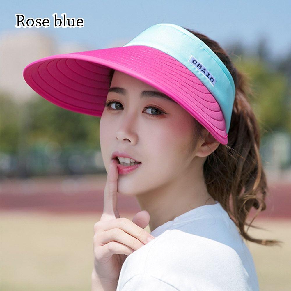 Summer UV Protection Breathable Adjustable Beach Cap Sun Hat Sports Visors Empty Top Hat